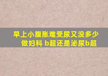 早上小腹胀难受尿又没多少做妇科 b超还是泌尿b超